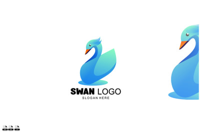 illustration swan logo gradient colorful