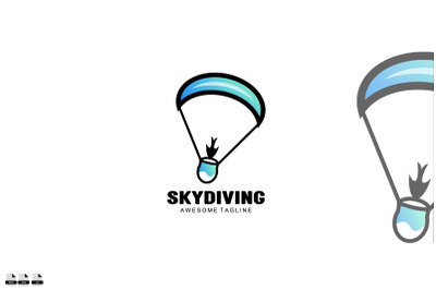 icon skydiving logo gradient colorful