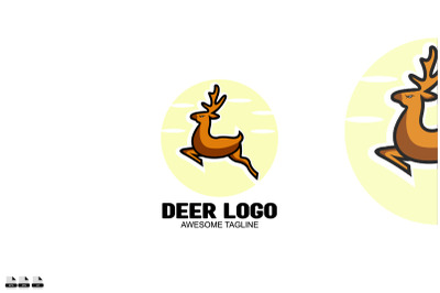 deer jump vector art gradient colorful