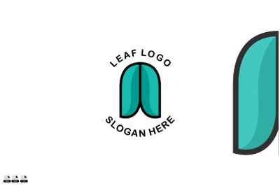 premium design leaf logo gradient colorful