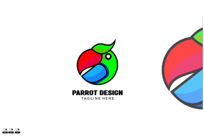 illustration design bird parrot gradient colorful