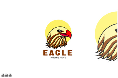 head eagle icon logo gradient colorful