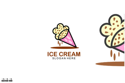 icon design ice cream logo gradient colorful