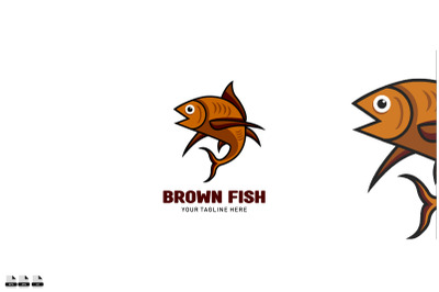 icon design brown fish colorful