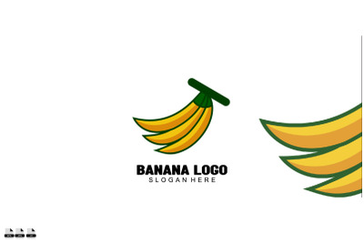 illustration design banana logo colorful