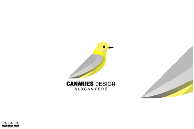 illustration canaries bird logo gradient colorful