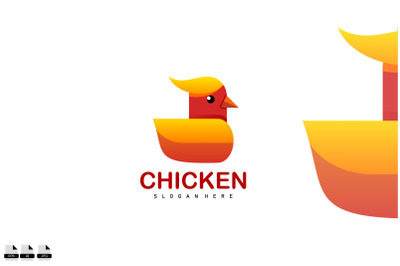 cute chick art design gradient colorful