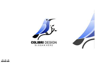 bird colibri design gradient colorful