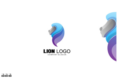 head lion icon logo gradient colorful