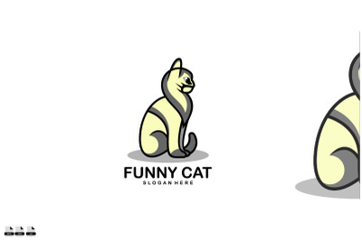 premium design funny cat logo colorful