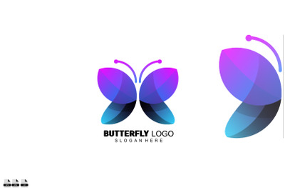 premium art butterfly gradient colorful