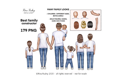 Mom dad clipart, family clipart, children clipart, family look clipart