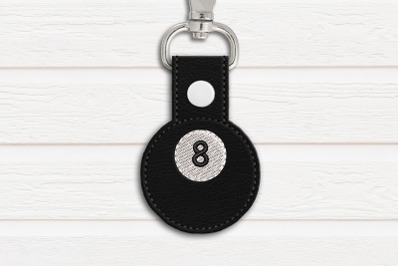 8 Ball ITH Key Fob | Applique Embroidery