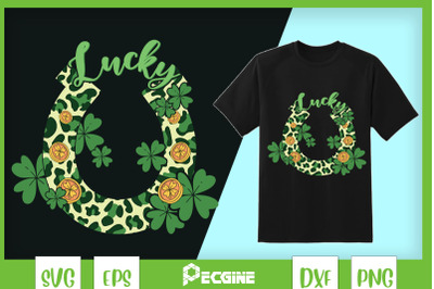 Lucky Shamrock Horseshoe Leopard Western