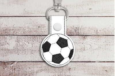 Soccer Ball ITH Key Fob | Applique Embroidery