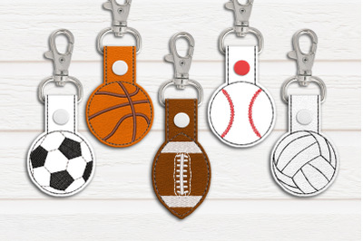 Sports Ball ITH Key Fob Bundle  Applique Embroidery