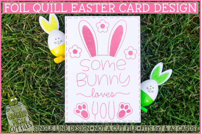 Foil Quill Easter Card&2C; Some Bunny Single Line Sketch SVG