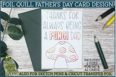 Foil Quill Father&amp;&23;039;s Day Card&2C; Fungi Single Line Sketch SVG