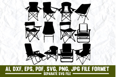 Camping, Camping Chair, Chair, White Background, Cut Out, Photography,