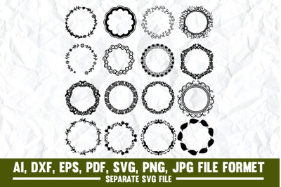 Circle Monogram&2C;Wedding&2C; Frame - Border&2C; Heart Shape&2C; Circle&2C; Line Art