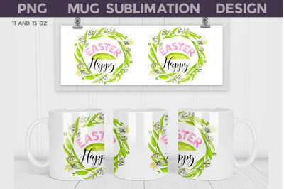 Happy Easter Mug Sublimation | Spring Mug Wrap
