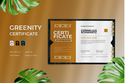 Greenity - Certificate