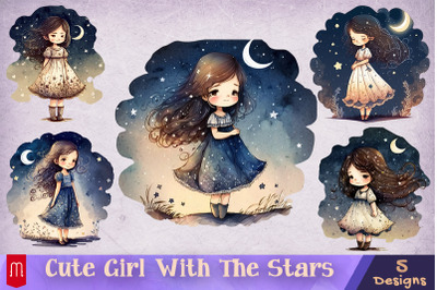 Cute Girl With The Stars Bundle