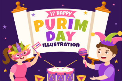 17 Happy Purim Day Illustration