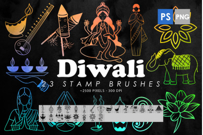 23 Diwali Photoshop Stamp Brushes