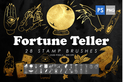 28 Fortune Teller Photoshop Stamp Brushes