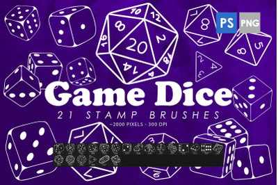 21 Game Dice Photoshop Stamp Brushes