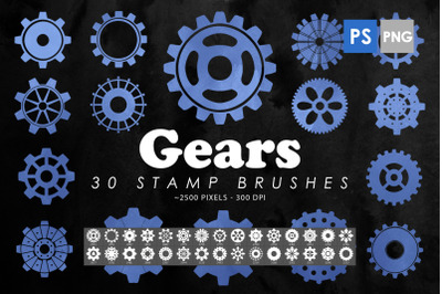 30 Gears Photoshop Stamp Brushes