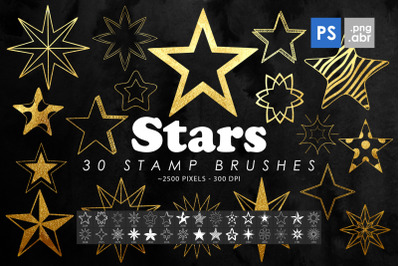 30 Stars Photoshop Stamp Brushes