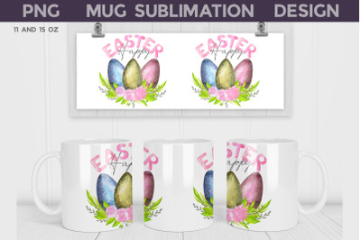 Easter Eggs Mug Sublimation | Spring Mug Wrap