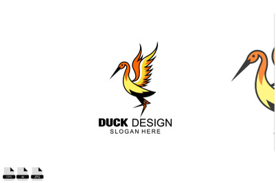 duck logo color illustration