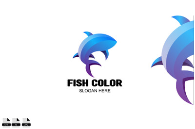 blue shark logo gradient colorful