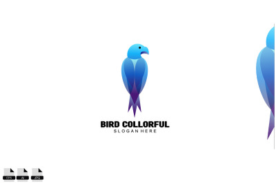 blue bird design gradient colorful