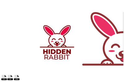 colorful logo cute rabbit design