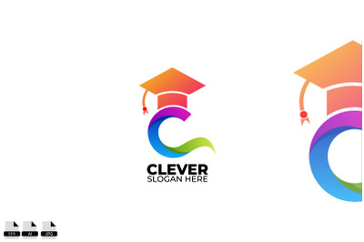 letter c clever design gradient colorful