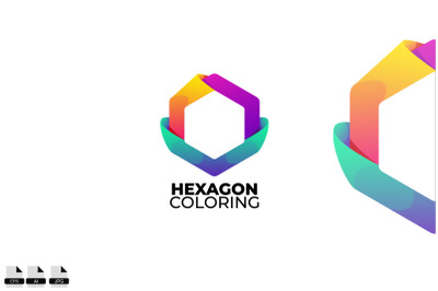 hexagon logo gradient colorful