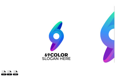 logo 69 design gradient colorful