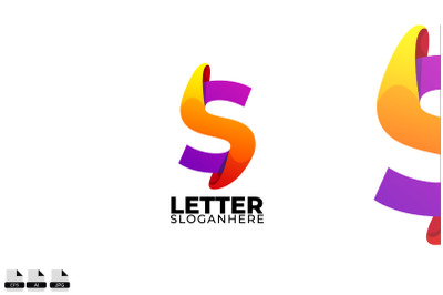 letter s design gradient colorful