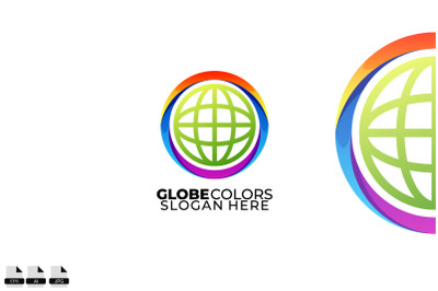 icon design globe gradient colorful