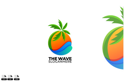 icon vector beach design color gradient