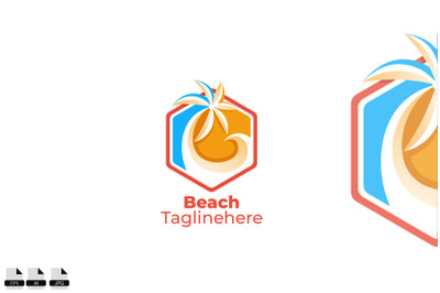 beach icon design color gradient