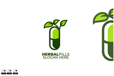 herbal pills color gradient vector