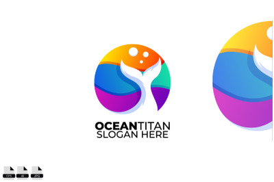 ocean icon design gradient colorful