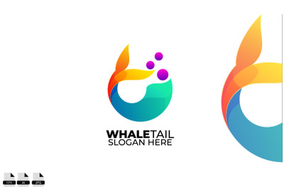 whale tail colorful gradient design