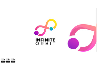 infinite orbit icon design colorful gradient