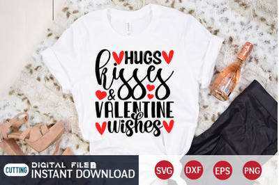 Hugs Kisses Valentine Wishes SVG